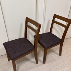 ※値下げしました※ニトリ　ダイニングチェア×2脚　ダークブラウンの画像