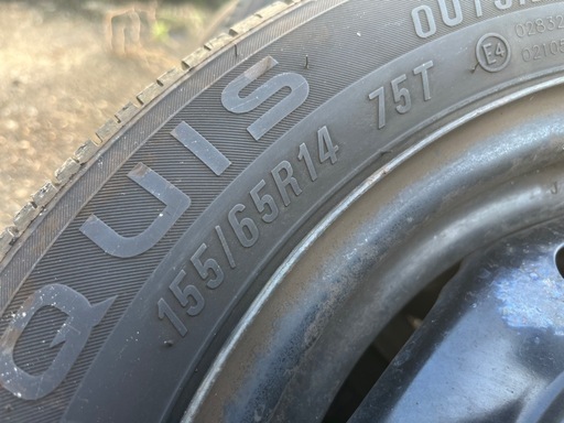 155/65R14 鉄チン付 タイヤ 深溝　4本セット マーキス MR61 タイヤホイール