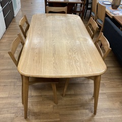 ジモティー限定価格！S136 ⭐ 安井家具 ダイニング６点セット 頑丈な作り 幅180cm USEDの画像