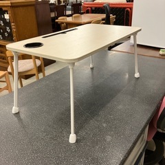 K2511-267 折りたたみテーブル カップホルダー タブレット置き付き キズ汚れ有りの画像