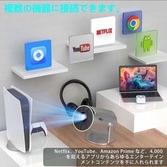 💬お話中　高画質ホワイトPro✨ ポータブルプロジェクター｜4K対応 / WiFi6 / Android11 の画像