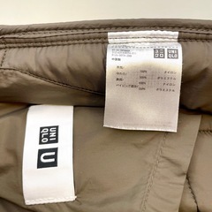 ユニクロU　パデッド(中綿)コート  オリーブ メンズMサイズの画像