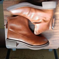 新品 23cm レディース ブーツ ブラウン 厚底 シューズ サイドゴア 識別番号:【B128-Z】の画像