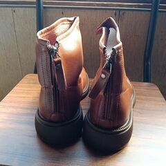 新品 23cm レディース ブーツ ブラウン 厚底 シューズ サイドゴア 識別番号:【B128-Z】の画像