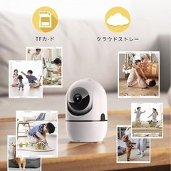 ペットカメラ 防犯 通話 人体 動体 検知 常時録画 見守り ベビーモニターの画像