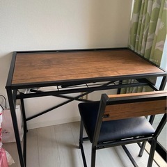 【超美品】ニトリ コンパクトデスク＆チェアセット｜使用期間短い・省スペース・ヴィンテージ調の画像