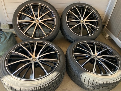 19インチブラポリアルミホイールタイヤ付き　アルファード、ヴェルファイア、エスティマ等　ランクA