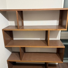 木製オープンシェルフ 4段 ブラウンの画像