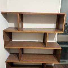 木製オープンシェルフ 4段 ブラウンの画像