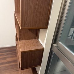 木製オープンシェルフ 4段 ブラウンの画像