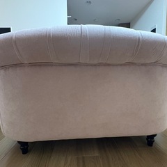 【引き取り限定】　2人掛けソファ　ロココ調　アンティーク　輸入家具　かわいい　ピンクの画像