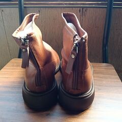 新品 22.5cm レディース ブーツ ブラウン 厚底 シューズ サイドゴア 識別番号:【B126-Z】の画像