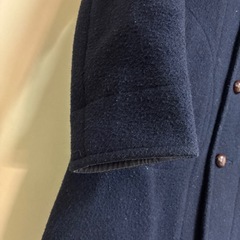 DANTON フード付きウールコート ネイビーMの画像