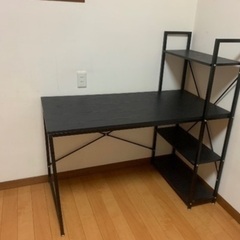 「先着順」アイリスオーヤマ　ラック付きデスク　RDK-1042 BLACK×BLACKの画像