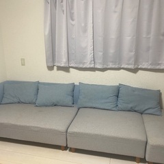 ブルー✖️グレーソファ　の画像