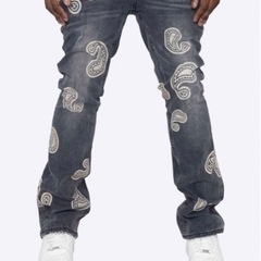 Bleached Paisley Flare Denim Pants ペイズリー デニムフレア パンツの画像