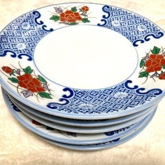 「孝峰」 花柄 中皿 和食器 5枚セット: 食器:直径約19.2㎝の画像