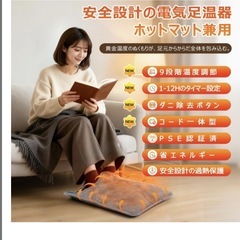 電気足温器 足元ヒーター 速暖 軽量 電源コード式 手両足用 男女兼用の画像