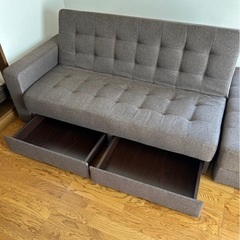 ソファ　ソファベッド　収納付きの画像