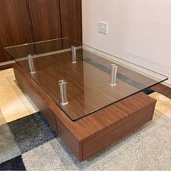 ニトリ　ガラスローテーブルの画像