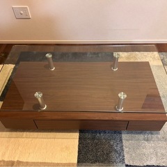 ニトリ　ガラスローテーブルの画像