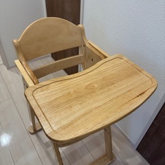 美品 KATOJI 天然木ハイチェア  キッズベビー椅子 の画像
