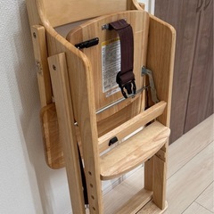 美品 KATOJI 天然木ハイチェア  キッズベビー椅子 の画像