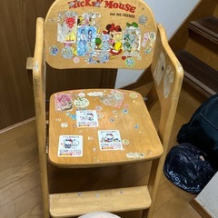 ミッキーマウス　レトロ木製ローチェアの画像