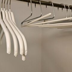 白い滑りにくいハンガー 29本セット｜衣類用＋パンツ用の2種類の画像