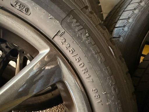 値下げ！！Tourador スタッドレスホイールセット225/50R17 20年24週
