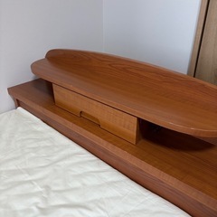 シングルベッド・マットレス 収納付き 木 ウッド 茶色の画像