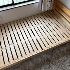 [現金・直接取引]セミダブルベッド(フレームとマットレスのセット)売ります。ポケット&ボンネルコイル 1950×1200mmの画像