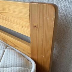 [現金・直接取引]セミダブルベッド(フレームとマットレスのセット)売ります。ポケット&ボンネルコイル 1950×1200mmの画像