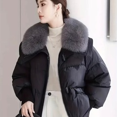 新品　レディース　ファー付　ダウンジャケット　サイズLの画像