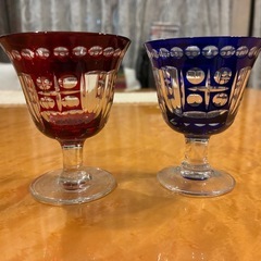 矢部硝子工芸 江戸切子 岳茂 冷酒器 ４個セットの画像