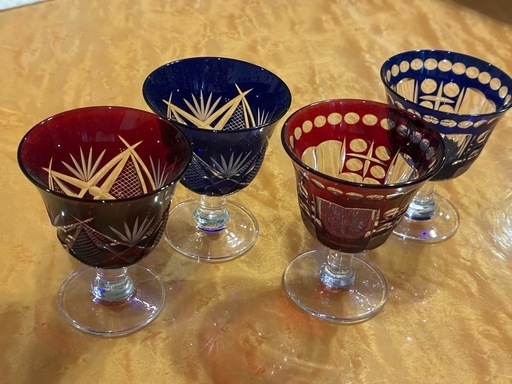 矢部硝子工芸 江戸切子 岳茂 冷酒器 ４個セット