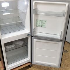 TWINBIRD 2ドア冷凍冷蔵庫 121L 2022年製 HR-GJ12 ミラーデザイン 鏡面ドア ブラック/黒の画像