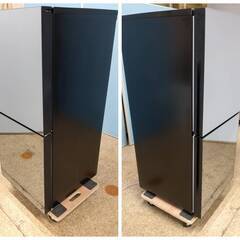 TWINBIRD 2ドア冷凍冷蔵庫 121L 2022年製 HR-GJ12 ミラーデザイン 鏡面ドア ブラック/黒の画像