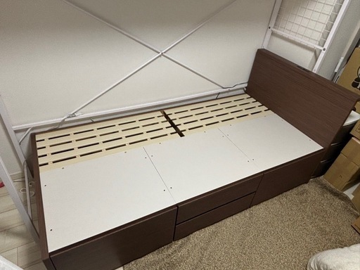 【受け渡し決まりました】シングルベッド 収納付き  ニトリ