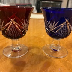 矢部硝子工芸 江戸切子 岳茂 冷酒器 ４個セットの画像