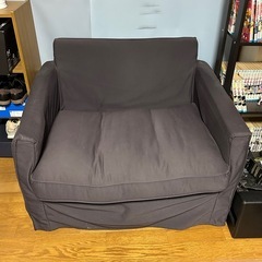 【 無料 】 IKEA 1人用 ソファ 色褪せ 使用感あり 紫の画像