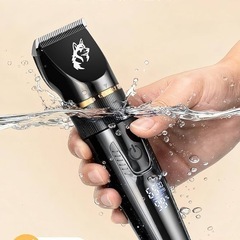 ペット用バリカン 犬用 猫用 静音 低振動 2種類刃付き 2段階スピード調整 コードレス USB充電式  IPX7防水 トリミングの画像