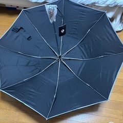 【新品未使用】ブラック折りたたみ傘 収納ケース付き　ビックサイズの画像