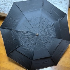 【新品未使用】ブラック折りたたみ傘 収納ケース付き　ビックサイズの画像