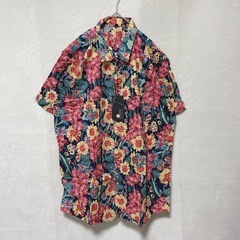 【CEEN】新品未使用 メンズ カジュアル シャツ 半袖 アロハ 総柄 5XL 大きめ ビッグサイズ 鮮やか ワイシャツ 綿麻 通気 トップス プリント柄の画像