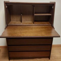 開閉式ライティングデスク　引き出し付きの画像