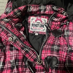 女児  140 ピンクチェック ジャンパーの画像