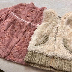 90cm アウター 2点セット ボアコート ファーベスト ベビー キッズ 女の子の画像