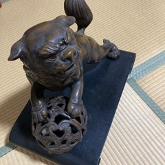 獅子 置物 　金属の画像
