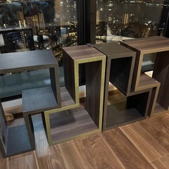 オープンラック５点セット棚ウッド木製の画像